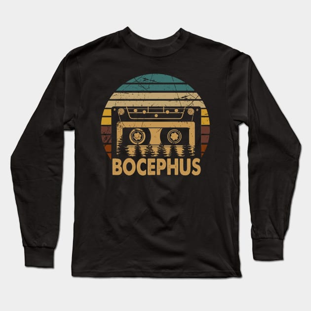 Bocephus Retro Name Flowers Limited Edition Classic Styles Long Sleeve T-Shirt by Skateboarding Flaming Skeleton